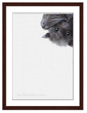Baby Bat digital painting print nursery art with walnut frame by award winning artist Kathie Miller. Perfect for a nursery or child's room. 
