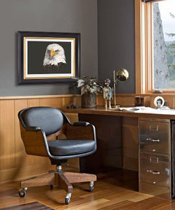 Bald Eagle Portrait Painting by wildlife artist Kathie Miller. Prints available.