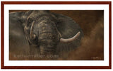 Charging Elephant painting by award winning artist Kathie Miller. Prints available.