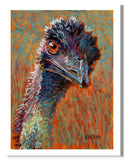 Charlie. Pastel portrait of an emu by award winning artist Kathie Miller.