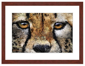 Cheetah portrait painting by award winning artist Kathie Miller
