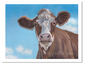 Cow pastel print by award winning artist Kathie Miller.