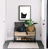 Curious Kitty painting entrance hall-Kathie Miller