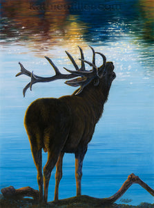 Elk 10.5" x 14.5" original pastel by award winning artist Kathie Miller. Prints available.