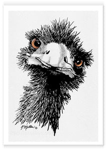  Emu painting by wildlife artist Kathie Miller. Prints available.