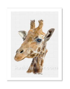 Giraffe Portrait painting by award winning artist Kathie Miller