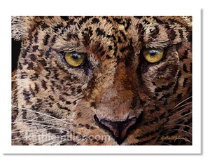 Jaguar Portrait painting by award winning artist Kathie Miller. Prints available.