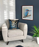 Kingfisher painting by wildlife artist Kathie Miller.  Prints available. 