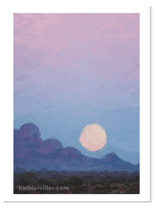'Moonrise Anza Borrego' painting by wildlife artist Kathie Miller.  Prints available.