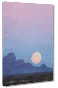 'Moonrise Anza Borrego' painting wrapped canvas by wildlife artist Kathie Miller.  Prints available.