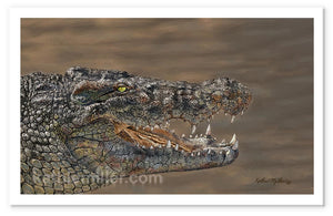 Nile Crocodile painting by award winning artist Kathie Miller