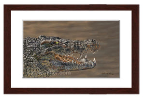 Nile Crocodile painting by award winning artist Kathie Miller