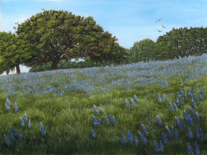 Oak Tree and Lupin Flowers - SOLD