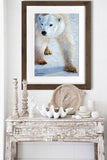 Polar Bear painting by award winning artist Kathie Miller. Prints available.