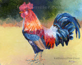 Rooster - Original Oil on Board 14" x 11"
