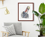 Pelican painting by award winning artist Kathie Miller. Prints available.